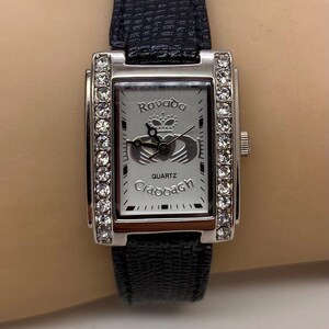 Rovada Claddagh Watch Women Silver Tone Heart blue Dial New Battery black strap claddagh watch products for sale | eBay main image 4