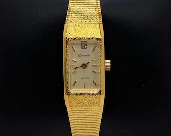 Vintage Classic Deauville Diamond Gold Plated Women’s Watch