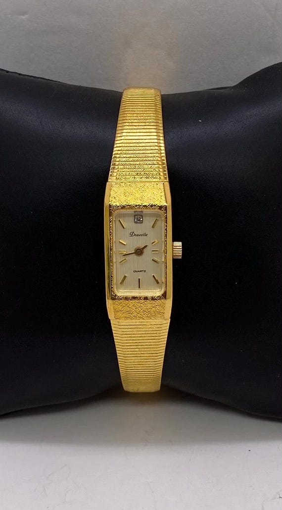 Vintage Classic Deauville Diamond Gold Plated Women display picture 2