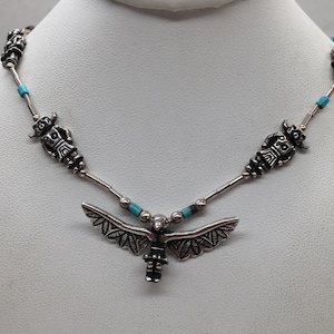 Rare Vintage Native American Jewelry Navajo Sterling Silver Kachina Dancer Fetish Necklace Old Rare Vintage Native American Jewelry Navajo Sterling Silver Kachina Dancer Fetish Necklace Old
