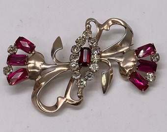 ヴィンテージ スターリングシルバー XOX ブローチ：フィリグリー デコ