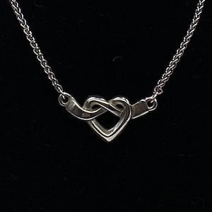 James Avery Sterling Heart Knot Necklace Vintage Jewelry