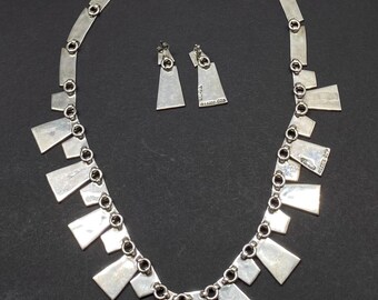 Vintage Taxco Mexico 925 Sterling Silver and Turquoise Mosiac