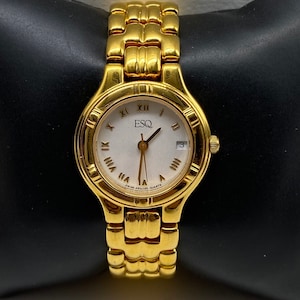 ESQ Swiss Gold Plated Ladies Watch - Etsy display picture 1