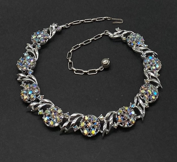 Vintage Art Deco AB Crystal Rhinestone Choker Nec… - image 1