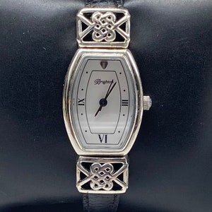 Brighton Watch Reversable Black & Brown Leather Band Silver  display picture 2