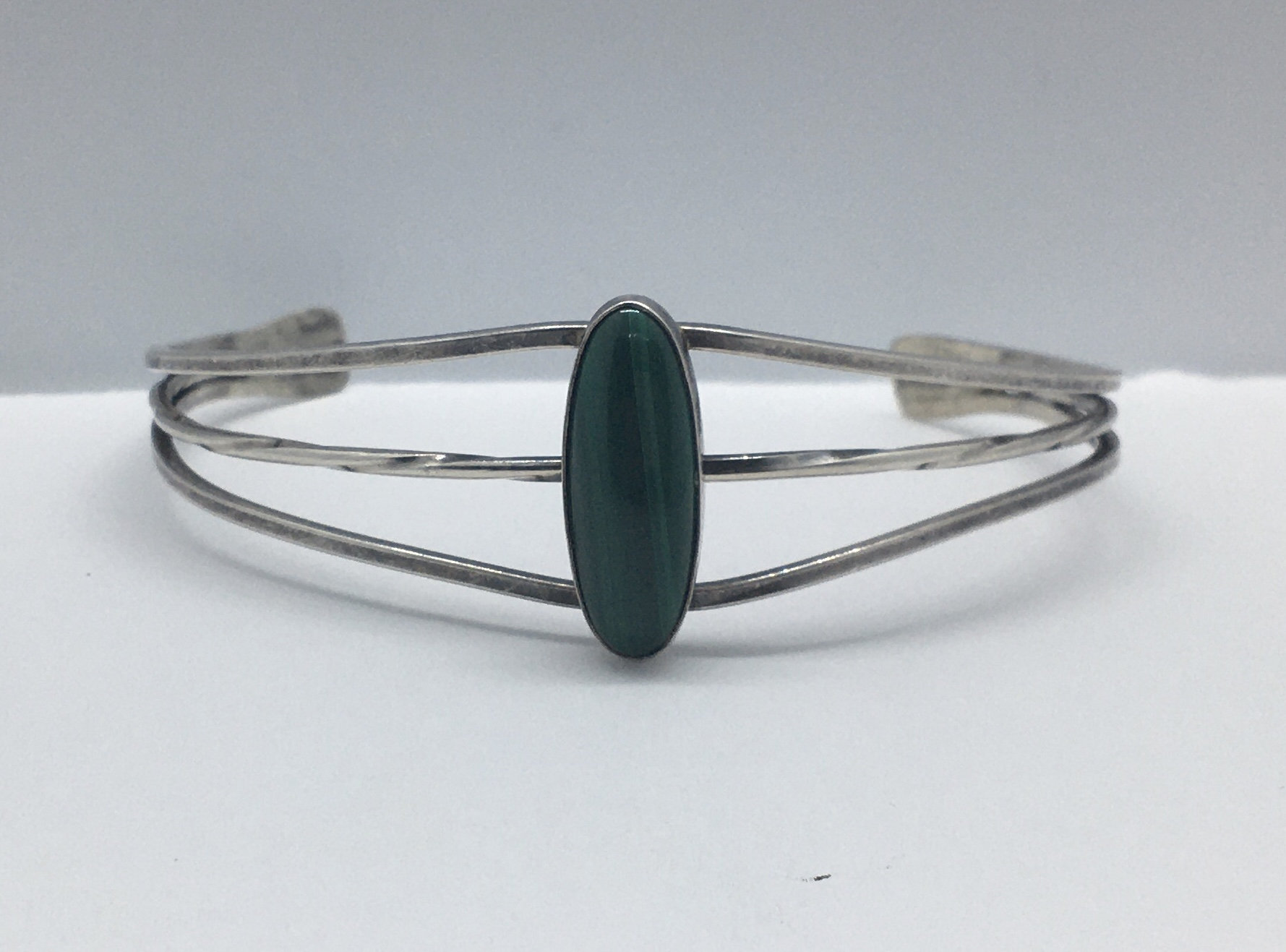 Vintage malachite cuff bracelet sterling silver jewelry Etsy