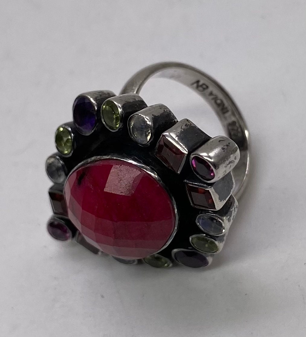 Nicky Butler Silver Rings Nicky Butler Sterling Silver Huge Ruby Faceted With Multi Gemstone Ring ...