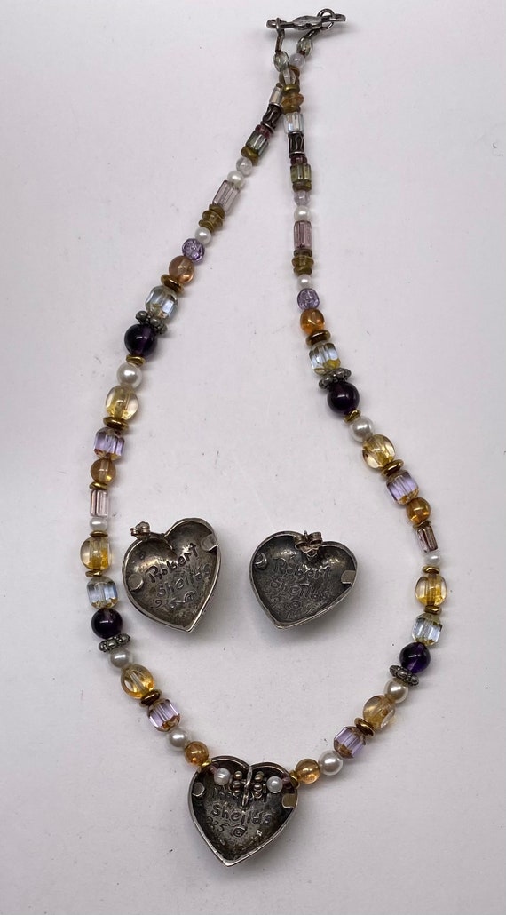 Vintage Robert Shields Signed Sterling Heart Shap… - image 4