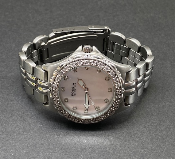 Fossil Classic Watch Women's Diamond Dial Stainle… - image 3