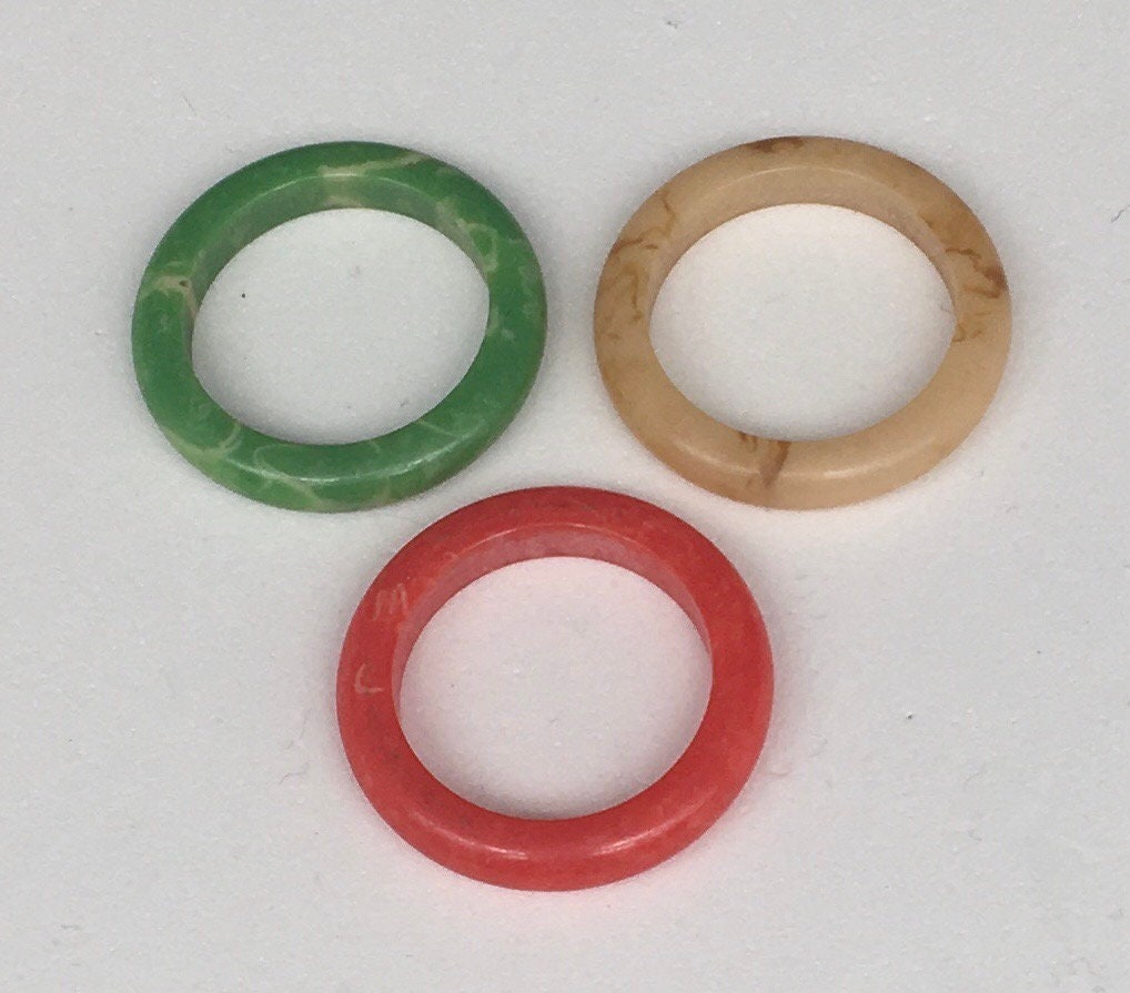 ヴィンテージ　ベークライト　リング BAKELITE ブラック フローラル ベークライトリング（9号