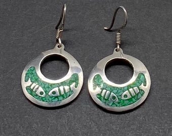 Vintage art-deco sterlingzilveren Taxco bengeloorbellen