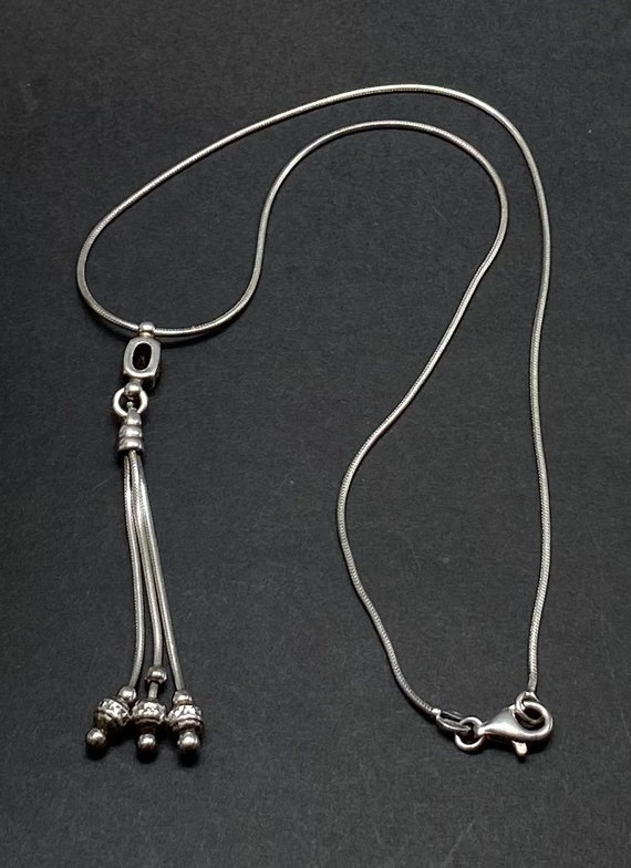 Sterling Silver Citrine Tassel Pendant Necklace - image 4
