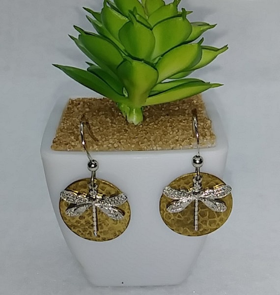 Vintage dragonfly dangling earring jewelry