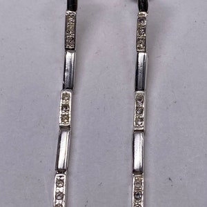 Vintage Sterling Silver CZ Dangle Earrings