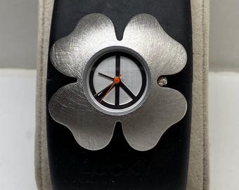 Rare Lucky Brand Made with Peace and Love Watch Peace Sign