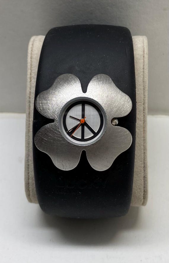 Rare Lucky Brand Made with Peace and Love Watch Peace Sign