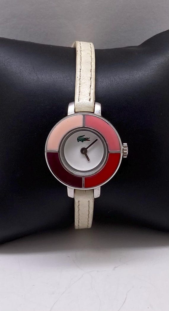 Vintage Lacoste Watch Alligator Logo White Band Women