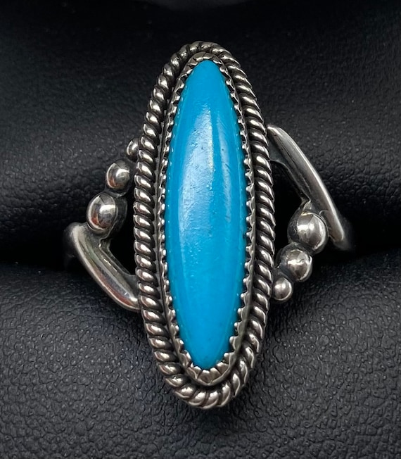 Vintage Sterling Silver Southwest Native Blue Turq