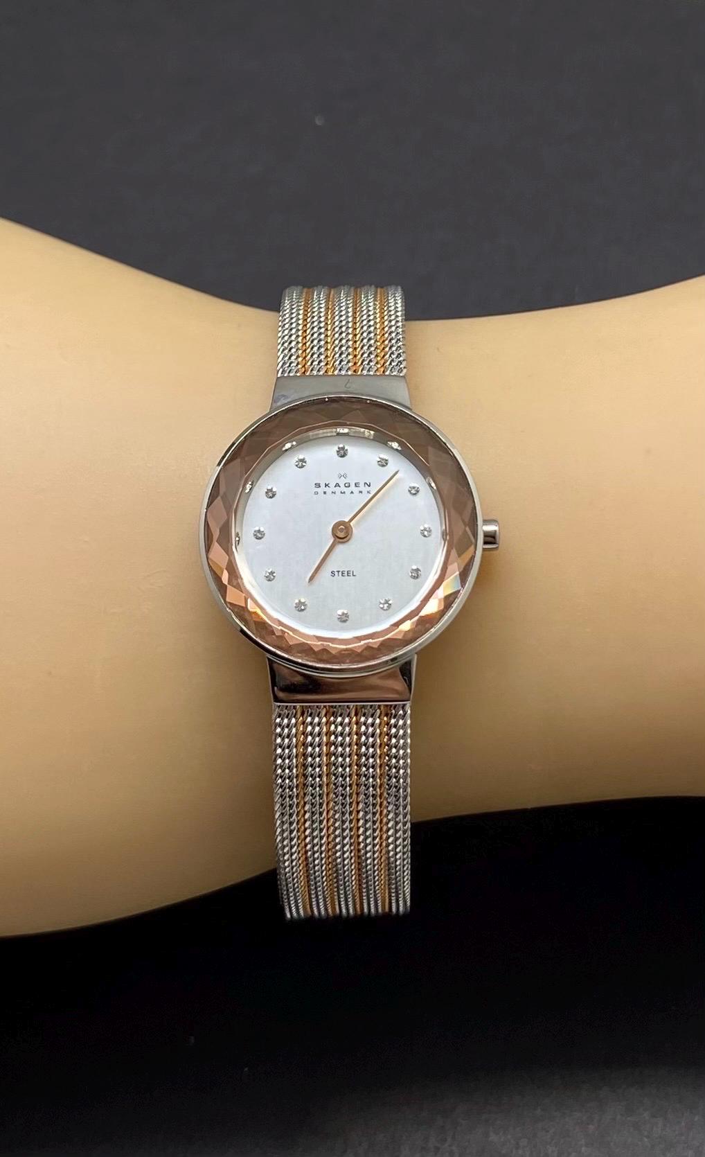 Skagen Watch Two-tone Stainless Steel Mesh Bracelet Women display picture 2