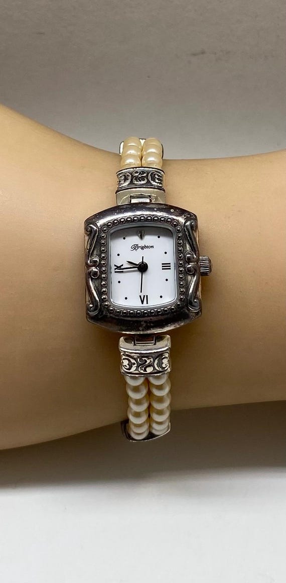 Vintage Brighton Watch Silver & Faux Pearl Ladies Watch - Etsy display picture 3