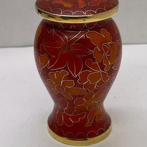 Vintage Cloisonné Flower Motif Mini Ginger Jar with Lid