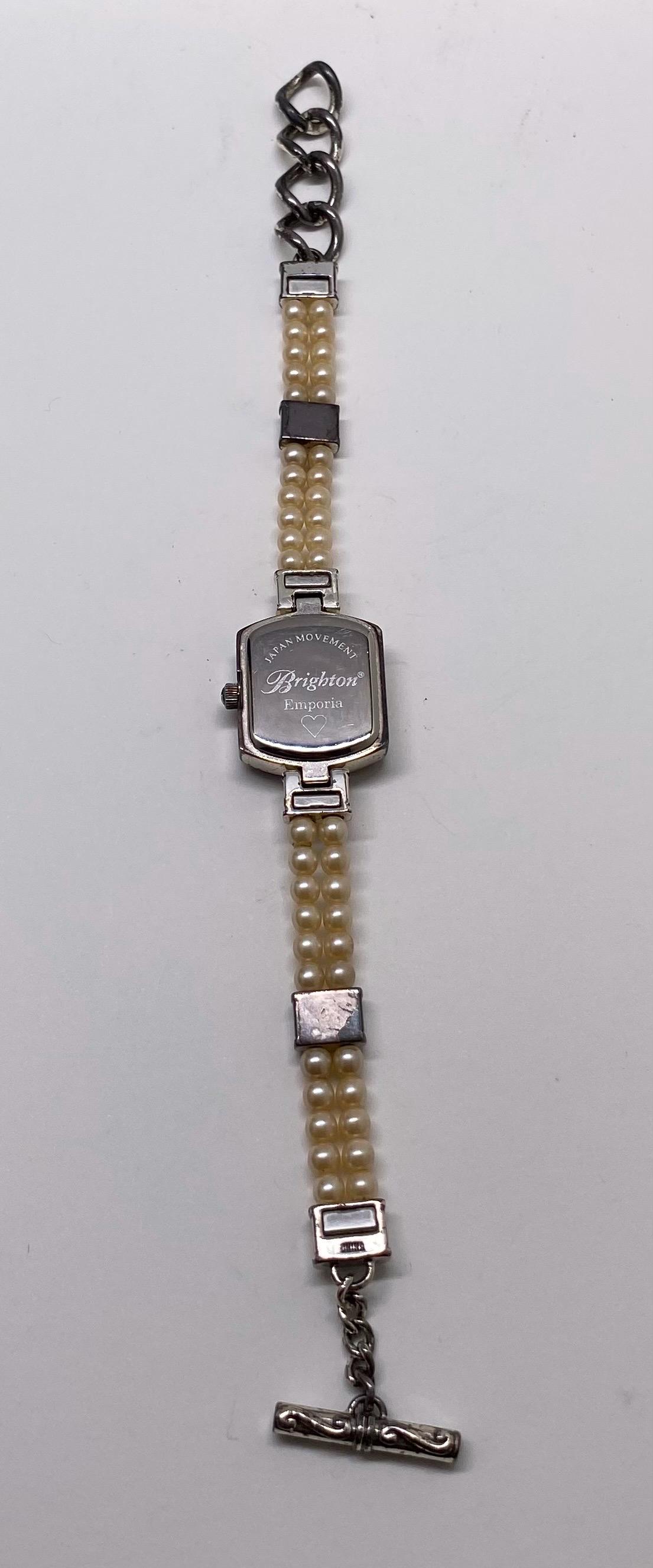 Brighton Silver Watch with Crystal Accents Brighton Dana Point Wristwatches for sale | eBay main image 4
