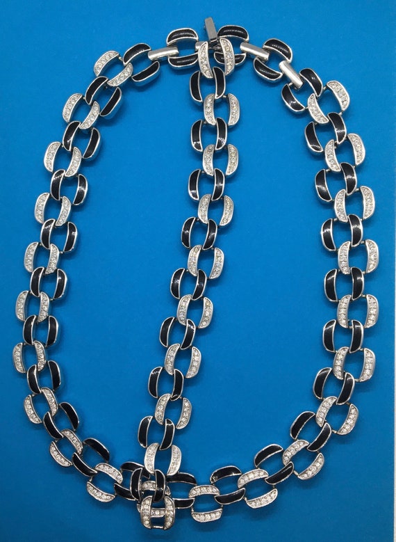 Swarovski Crystal & Enamel Necklace Bracelet Set Vintage 