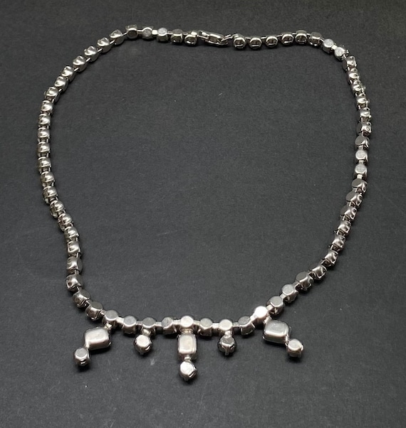 Vintage Art Deco Rhinestone Choker Necklace - image 3