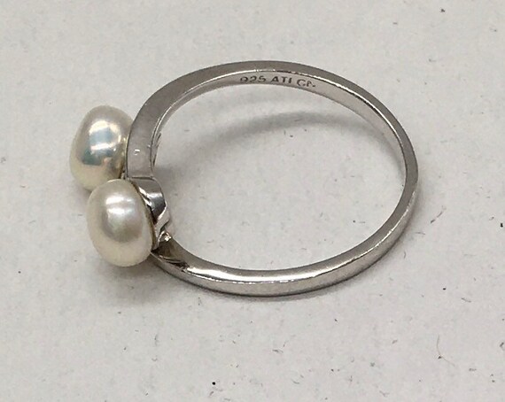 Sterling Silver White Pearl Ring - image 3