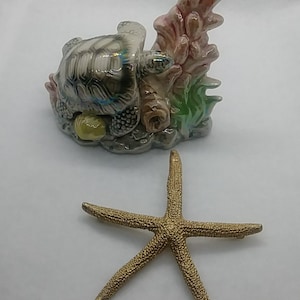 Huge starfish gold filled brooch pin