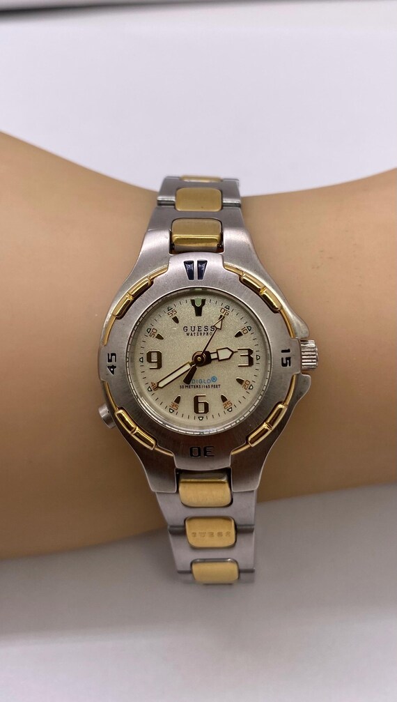 Guess Gold-Tone Watch with Cream Dial GUESS® Gold-Tone Beaded Analog Watch main image 2
