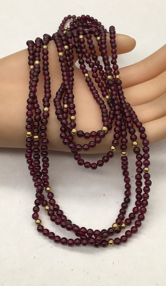 16” Pink Garnet Bead, Garnet Chip Bead Strand, Garnet Bead Necklace, Beaded  Garnet