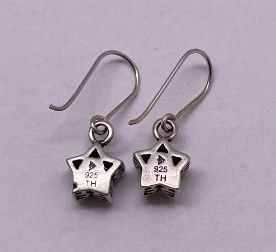 Silpada Sterling Silver Star Earrings Cubic Zirconia Dangle Earrings View 4