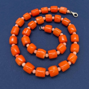 Collar grueso vintage de coral auténtico