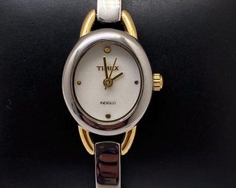 Vintage Classic Timex Indiglo Watch Two Tone Women’s Watch