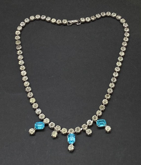 Vintage Art Deco Rhinestone Choker Necklace - image 2