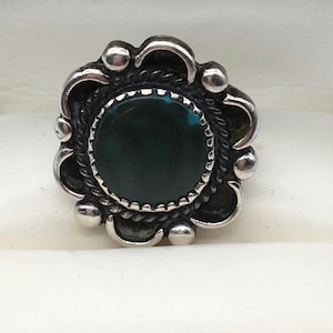 Vintage Jewelry Sterling Silver Navajo Turquoise Ring