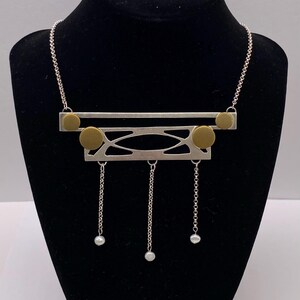 Parure De Bijoux Vintage Moderniste - Collier Et Boucles D'oreilles Assortis - Set Occasion