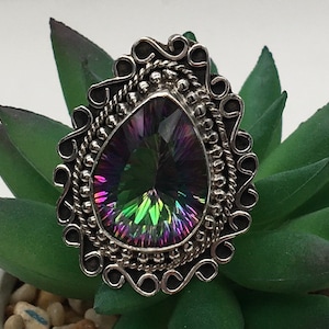 Vintage Mystic Topaz Sterling Ring