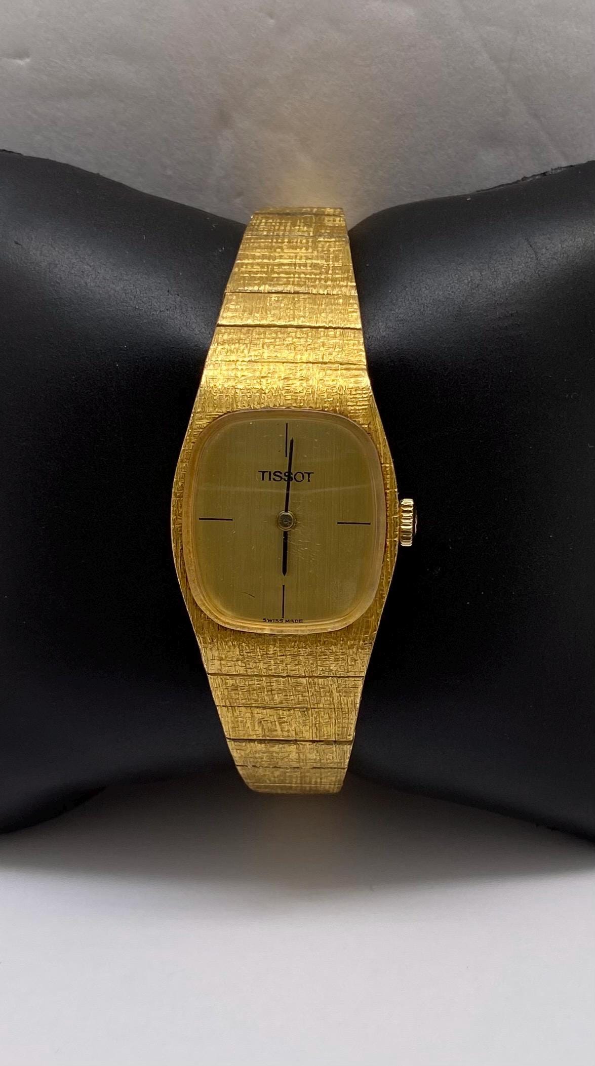 Tissot Ladies Rare Vintage Mechanical Ladies Watch Gold Bracelet, Bezel Works Tissot two Ladies Vintage Mechanical Watch Gold Filled  main image 4