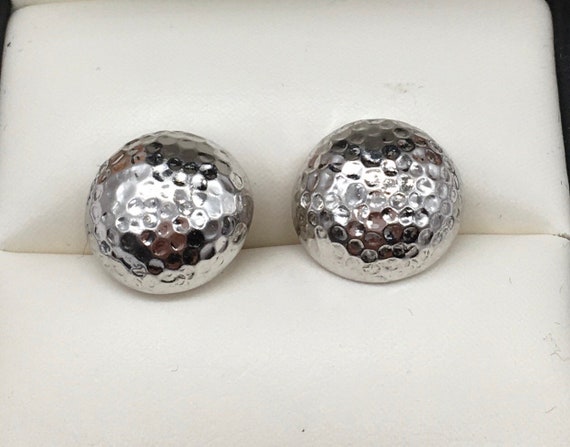 Vintage sterling silver ball stud earrings - image 2