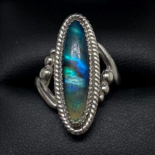 Vintage Sterling Silber Abalone Ring Größe 6,25