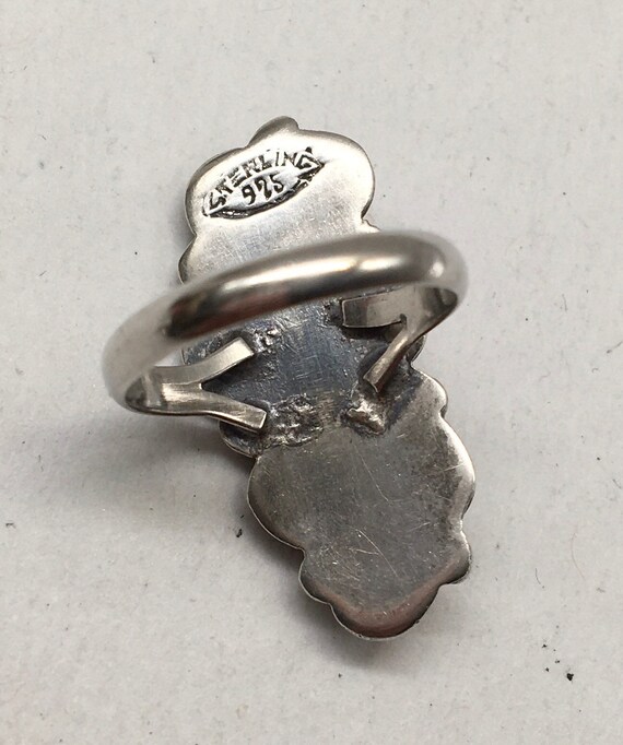 Vintage Sterling Silver Red Jasper Native Ring Si… - image 3