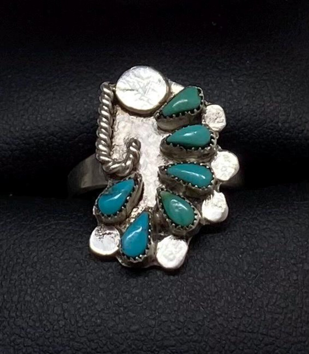 Vintage Sterling Silver & Turquoise Navajo Ring Size 5 - Etsy