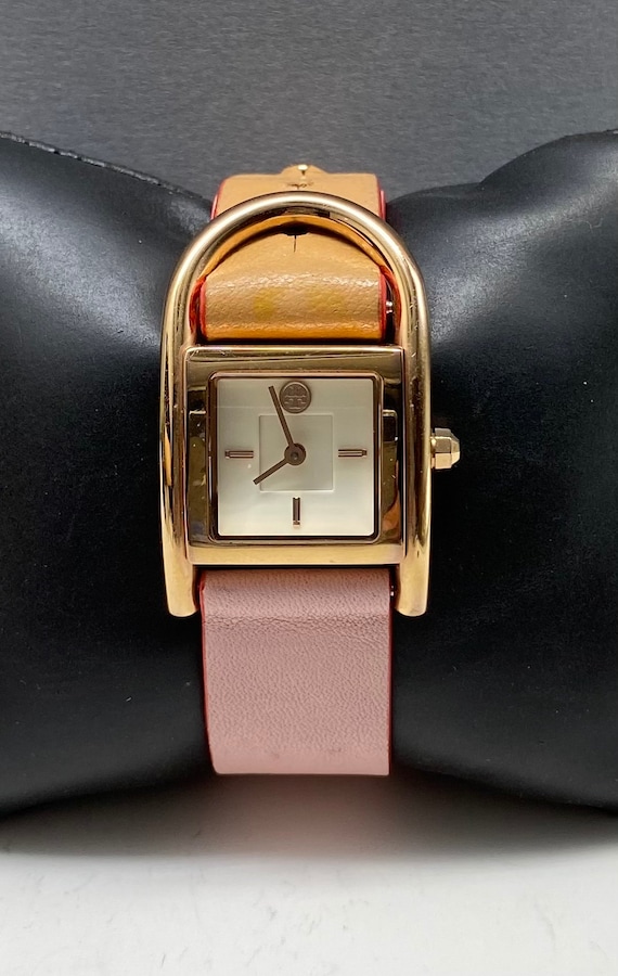 Tory Burch Watch Rose Gold Plated with Pink/Brown… - image 1