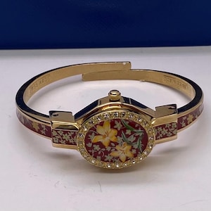 Goldtone Pick-a-boo Watch with Rhinestones Vintage Women main image 4