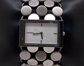 Fossil Watch F2 Stainless Steel Wide Bracelet Watch - Etsy display picture 1