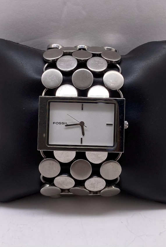 Fossil Watch F2 Stainless Steel Wide Bracelet Watch - Etsy display picture 2