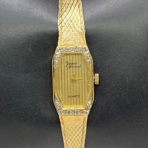 Vintage Jacques Prevard Womens Gold Tone Diamond Oval Bracelet Watch New Battery Jacques prevard watch - Gem main image 3